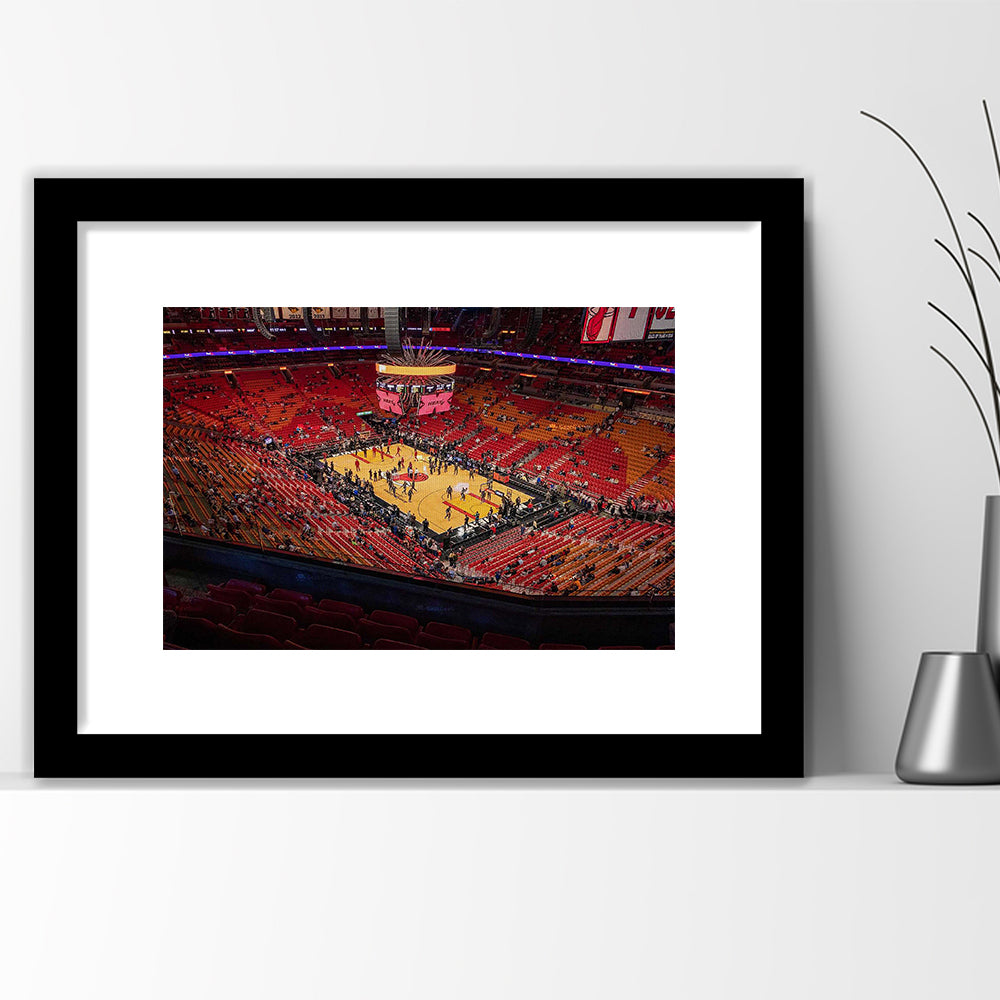 American Heat Airline, Stadium Canvas, Sport Art, Gift for him, White Border Framed Art Print Wall Decor
