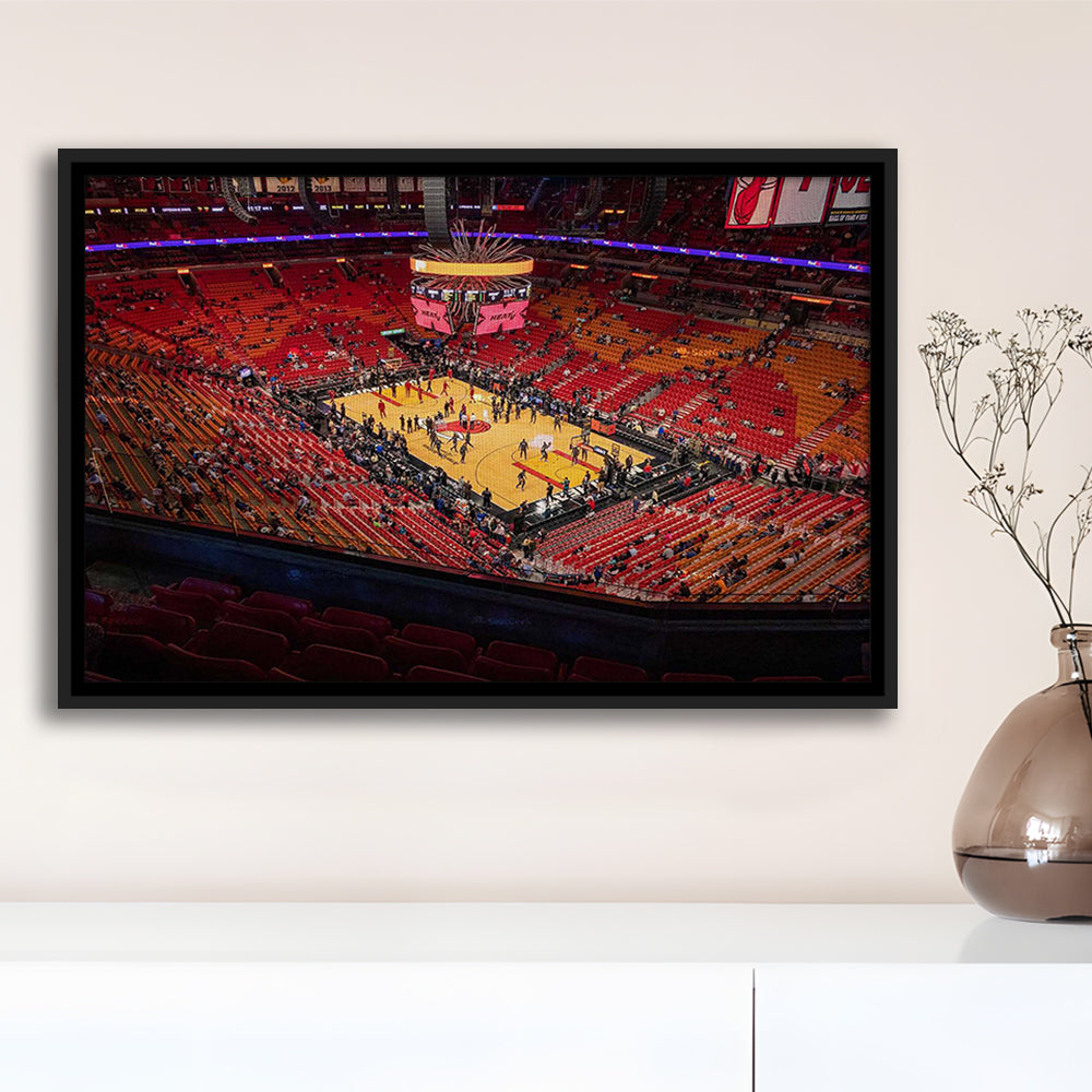 American Heat Airline, Stadium Canvas, Sport Art, Framed Canvas Print Wall Art, Floating Frame