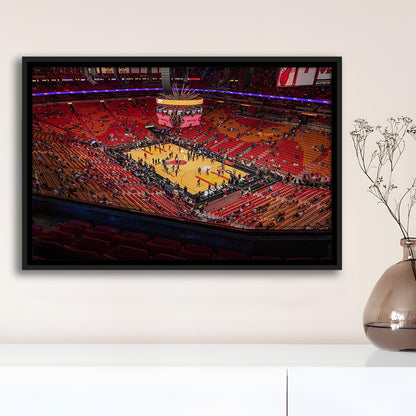 American Heat Airline, Stadium Canvas, Sport Art, Framed Canvas Print Wall Art, Floating Frame