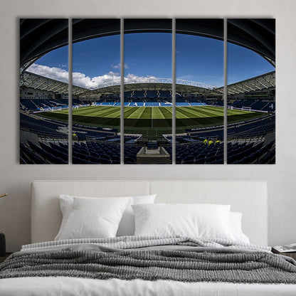 Amex Stadium, Stadium Canvas, Sport Art, 5 Panel B, Extra Large Canvas, Canvas Print Wall Art