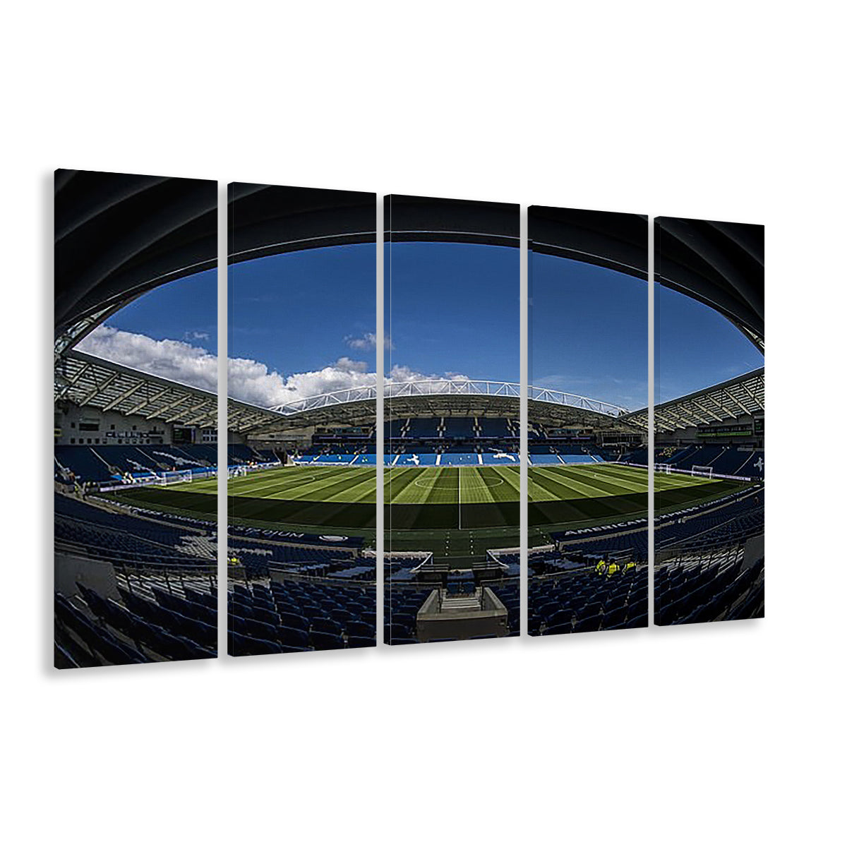 Amex Stadium, Stadium Canvas, Sport Art, 5 Panel B, Extra Large Canvas, Canvas Print Wall Art