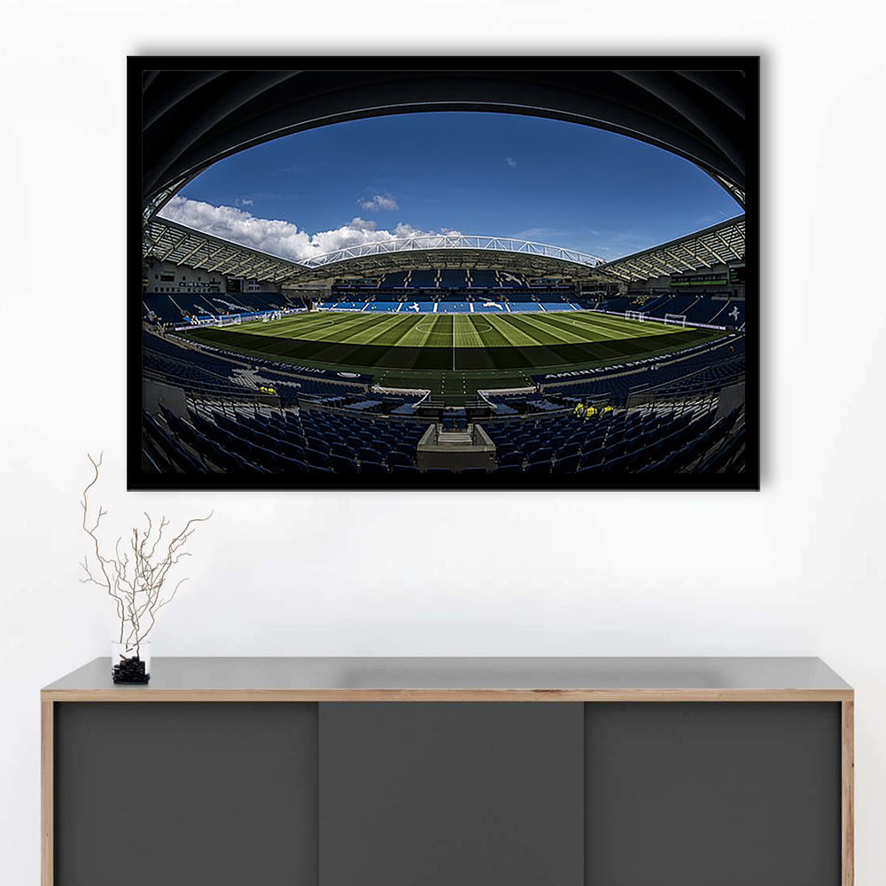 Amex Stadium, Stadium Canvas, Sport Art, Gift for him, Framed Art Print Wall Decor, Picture Framed