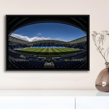 Amex Stadium, Stadium Canvas, Sport Art, Framed Canvas Print Wall Art, Floating Frame