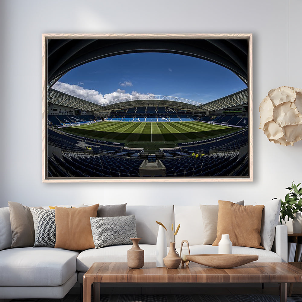 Amex Stadium, Stadium Canvas, Sport Art, Framed Canvas Print Wall Art, Floating Frame