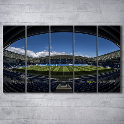 Amex Stadium, Stadium Canvas, Sport Art, 5 Panel B, Extra Large Canvas, Canvas Print Wall Art