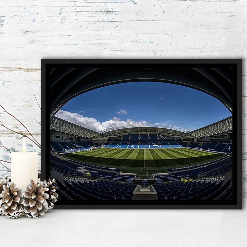 Amex Stadium, Stadium Canvas, Sport Art, Framed Canvas Print Wall Art, Floating Frame