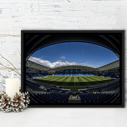Amex Stadium, Stadium Canvas, Sport Art, Framed Canvas Print Wall Art, Floating Frame