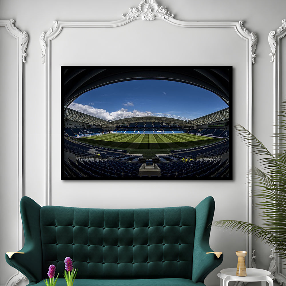 Amex Stadium, Stadium Canvas, Sport Art, Gift for him, Framed Art Print Wall Decor, Picture Framed