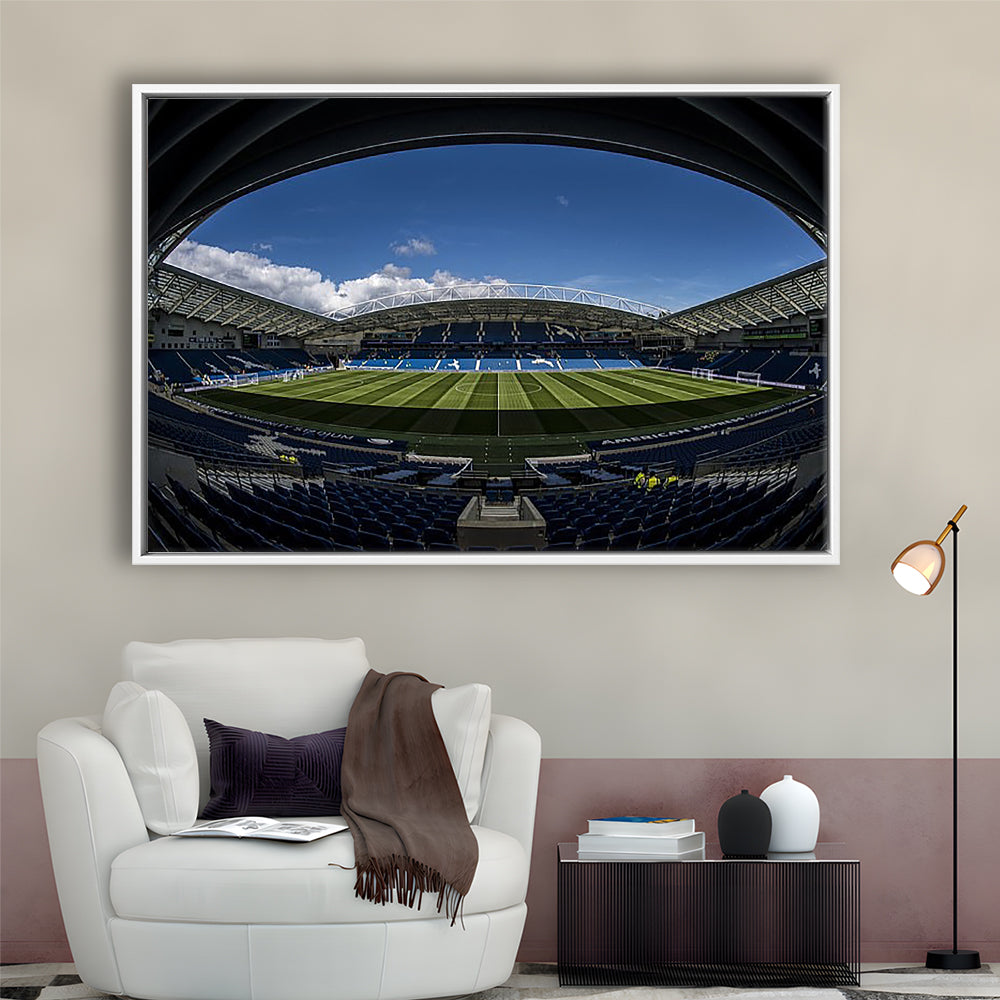 Amex Stadium, Stadium Canvas, Sport Art, Framed Canvas Print Wall Art, Floating Frame