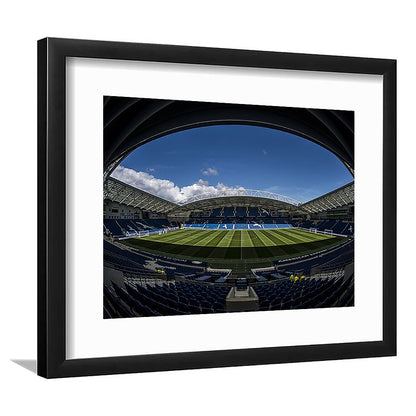 Amex Stadium, Stadium Canvas, Sport Art, Gift for him, White Border Framed Art Print Wall Decor
