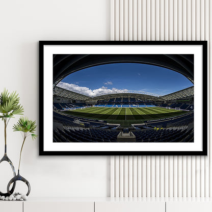 Amex Stadium, Stadium Canvas, Sport Art, Gift for him, White Border Framed Art Print Wall Decor