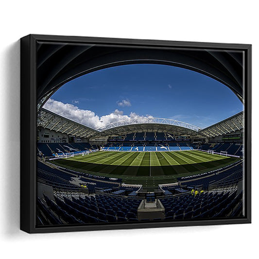 Amex Stadium, Stadium Canvas, Sport Art, Framed Canvas Print Wall Art, Floating Frame
