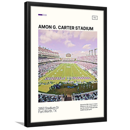 Amon G. Carter Stadium Print, TCU Horned Frogs Stadium Art, Gifts for him, Sport Art, Framed Art Print Wall Decor