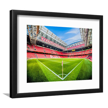 Amsterdam Arena, Stadium Canvas, Sport Art, Gift for him, White Border Framed Art Print Wall Decor