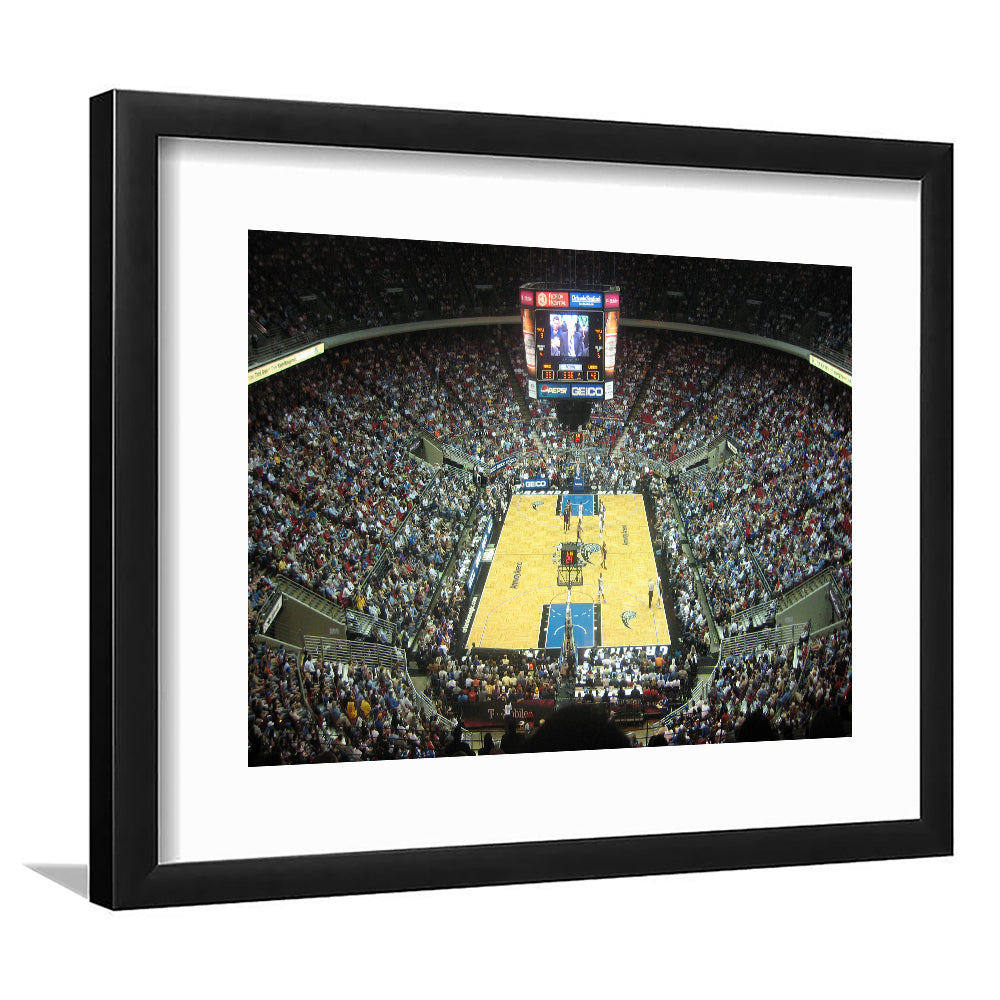 Amway Arena, Stadium Canvas, Sport Art, Gift for him, White Border Framed Art Print Wall Decor