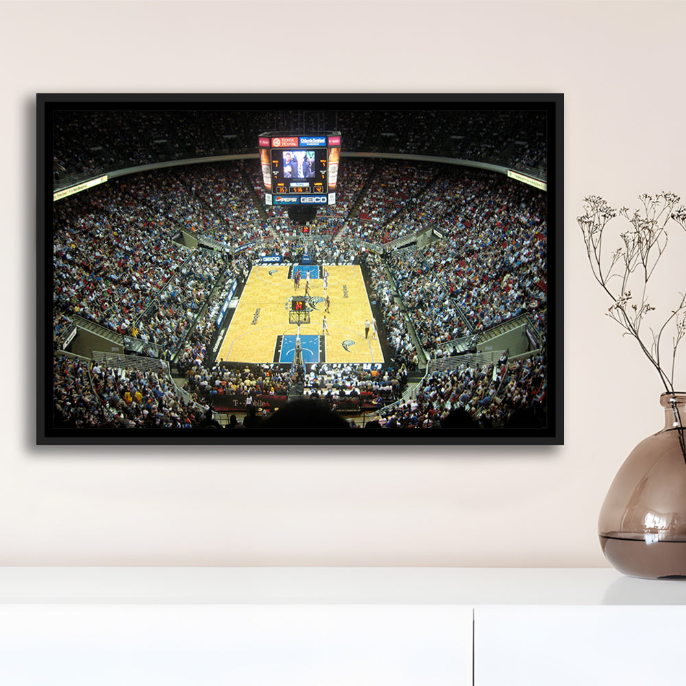 Amway Arena, Stadium Canvas, Sport Art, Framed Canvas Print Wall Art, Floating Frame