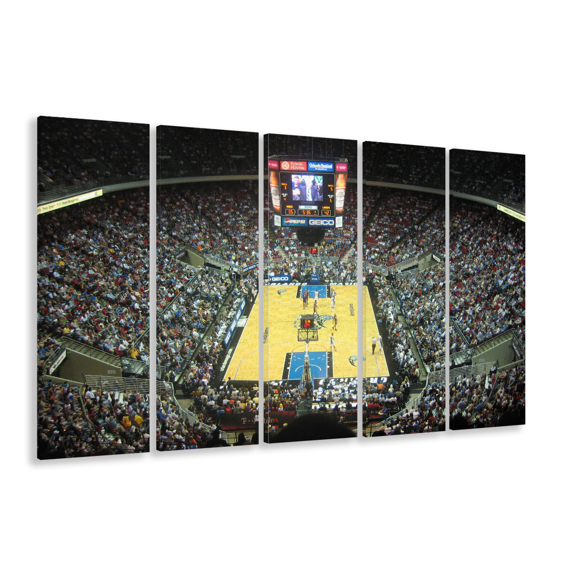 Amway Arena, Stadium Canvas, Sport Art, 5 Panel B, Extra Large Canvas, Canvas Print Wall Art