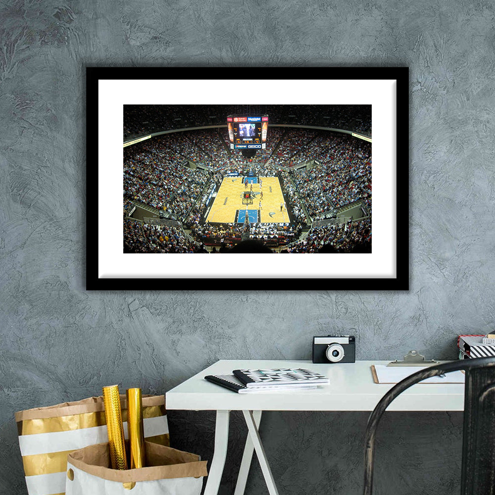 Amway Arena, Stadium Canvas, Sport Art, Gift for him, White Border Framed Art Print Wall Decor