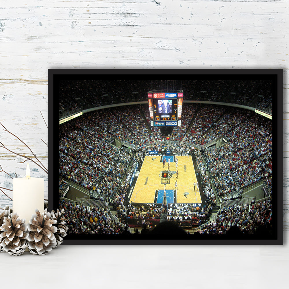 Amway Arena, Stadium Canvas, Sport Art, Framed Canvas Print Wall Art, Floating Frame