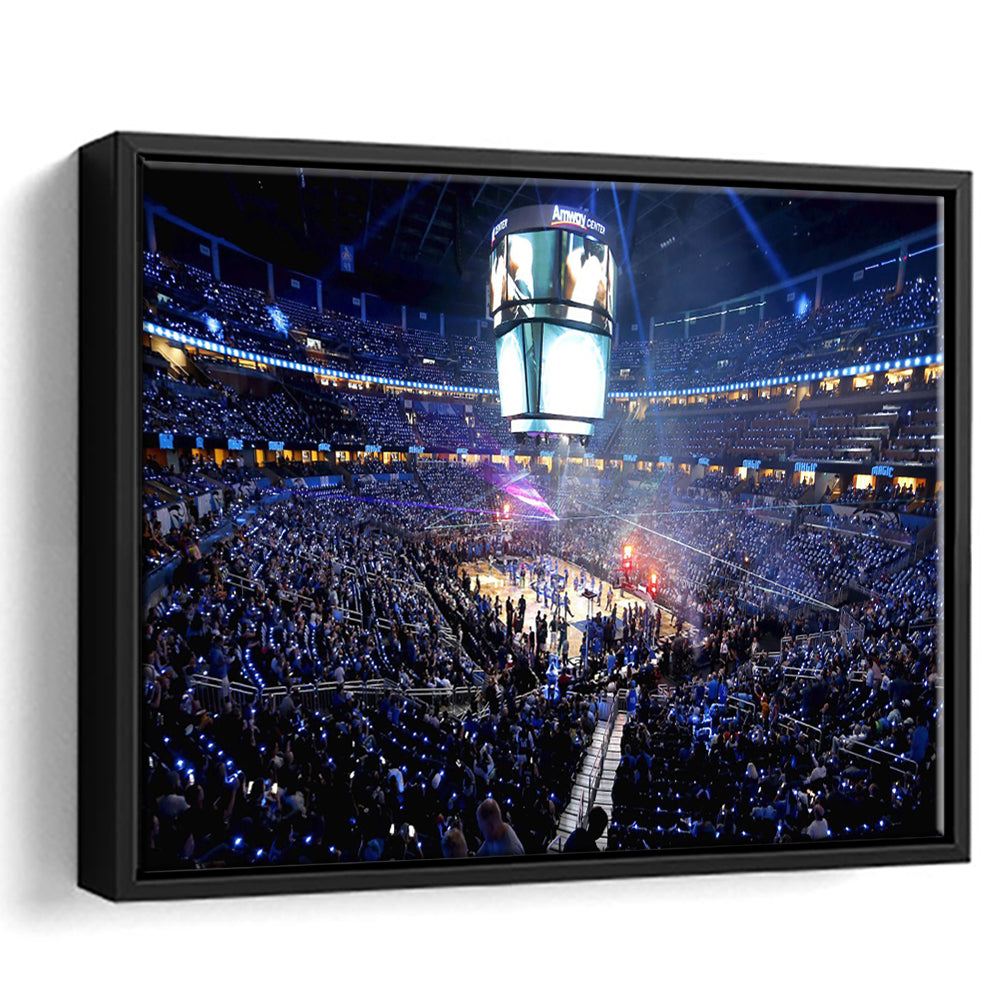Amway Center General, Stadium Canvas, Sport Art, Framed Canvas Print Wall Art, Floating Frame