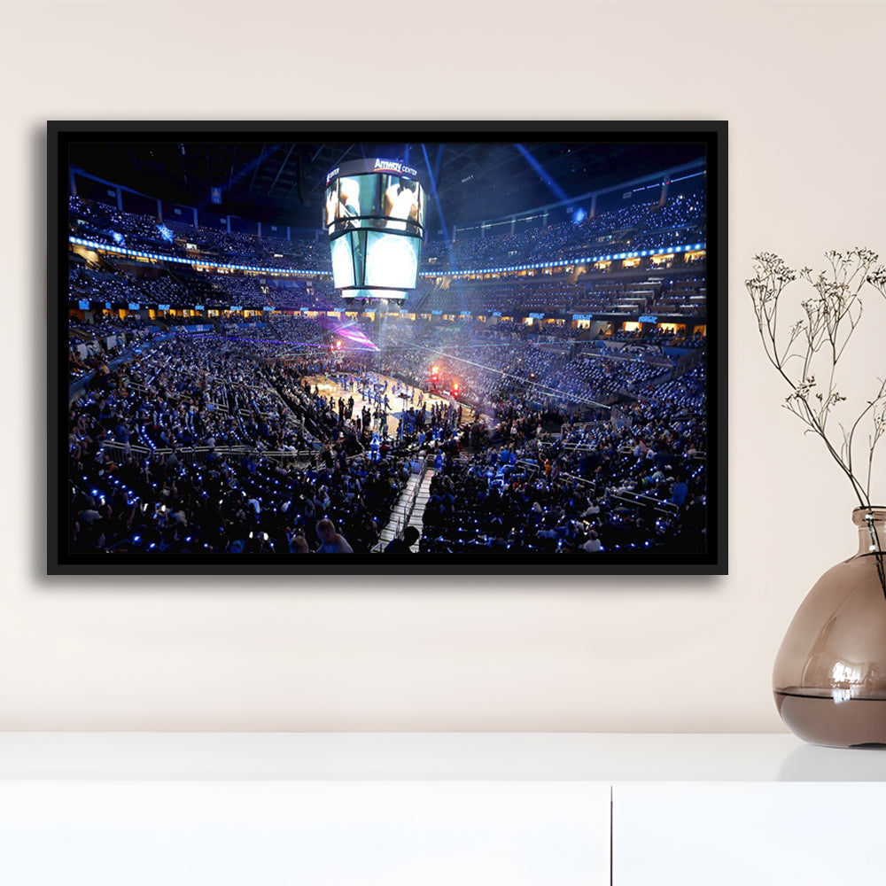 Amway Center General, Stadium Canvas, Sport Art, Framed Canvas Print Wall Art, Floating Frame
