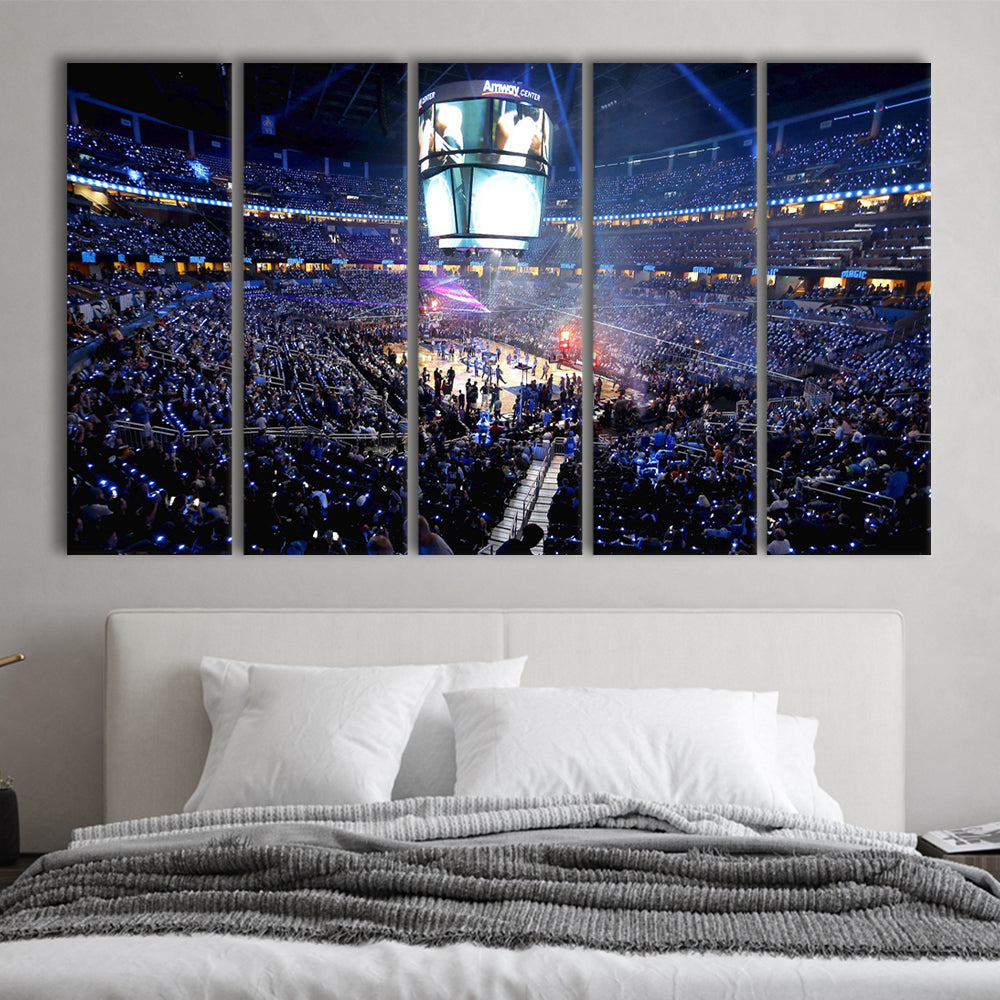 Amway Center General, Stadium Canvas, Sport Art, 5 Panel B, Extra Large Canvas, Canvas Print Wall Art