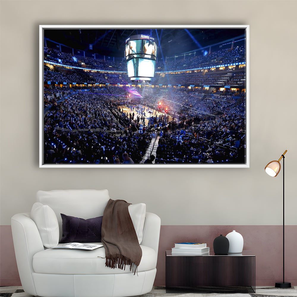 Amway Center General, Stadium Canvas, Sport Art, Framed Canvas Print Wall Art, Floating Frame