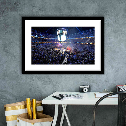 Amway Center General, Stadium Canvas, Sport Art, Gift for him, White Border Framed Art Print Wall Decor