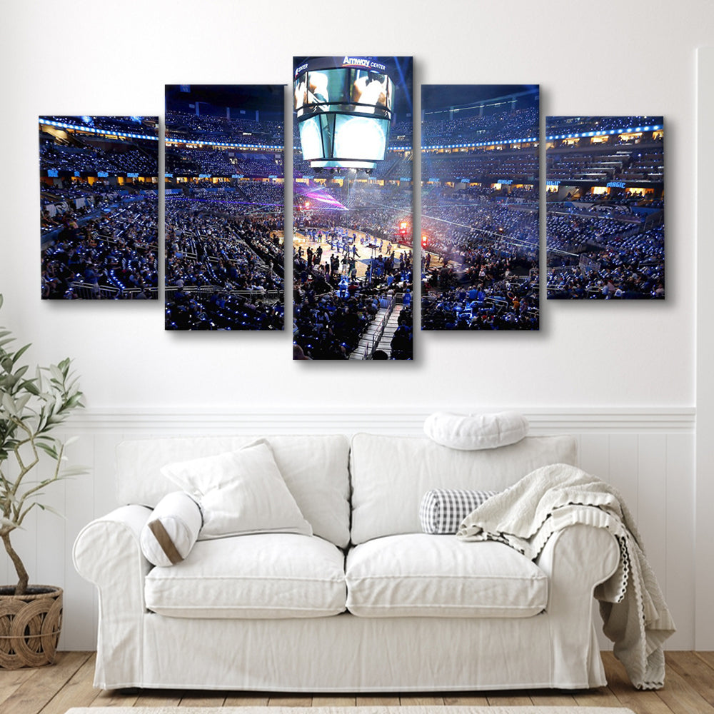 Amway Center General, Stadium Canvas, Sport Art, Gift for him, 5 Panel, Large Canvas, Canvas Print Wall Art