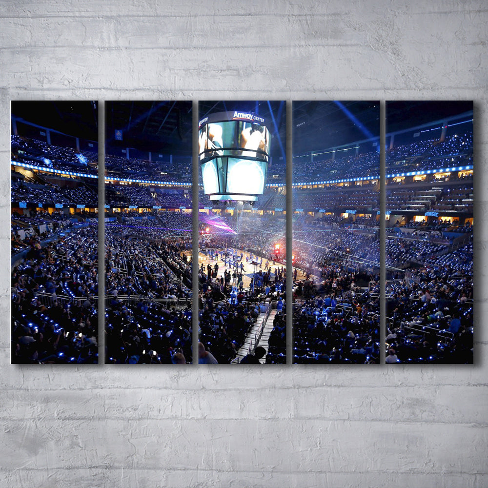 Amway Center General, Stadium Canvas, Sport Art, 5 Panel B, Extra Large Canvas, Canvas Print Wall Art