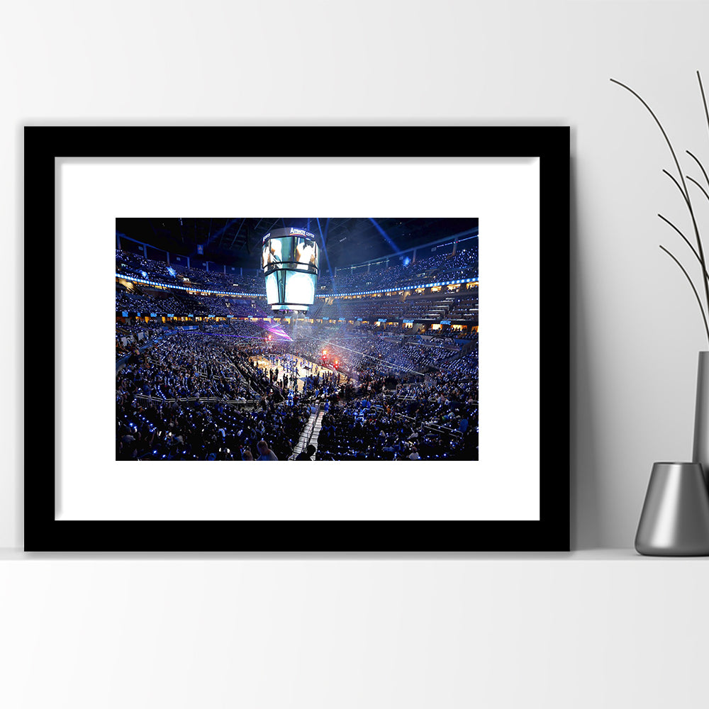 Amway Center General, Stadium Canvas, Sport Art, Gift for him, White Border Framed Art Print Wall Decor