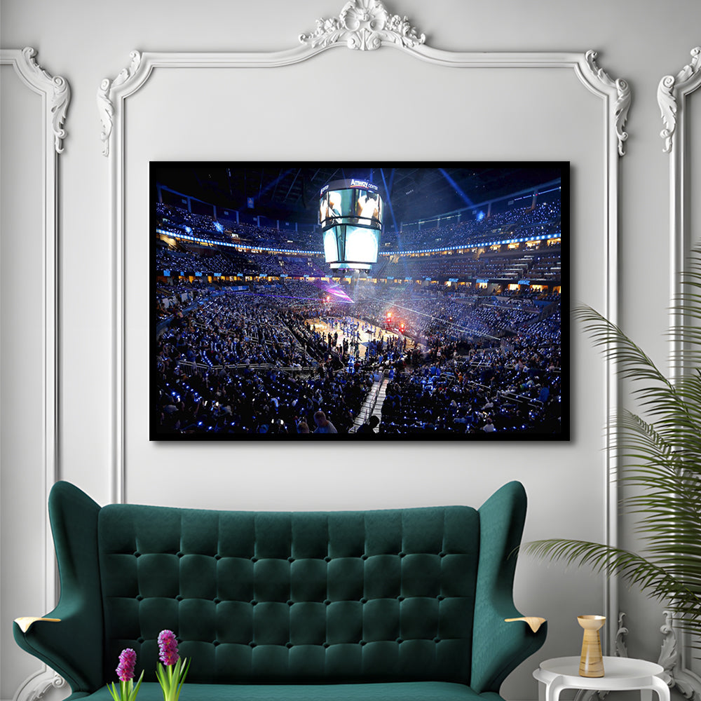 Amway Center General, Stadium Canvas, Sport Art, Gift for him, Framed Art Print Wall Decor, Picture Framed