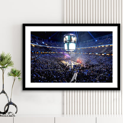 Amway Center General, Stadium Canvas, Sport Art, Gift for him, White Border Framed Art Print Wall Decor