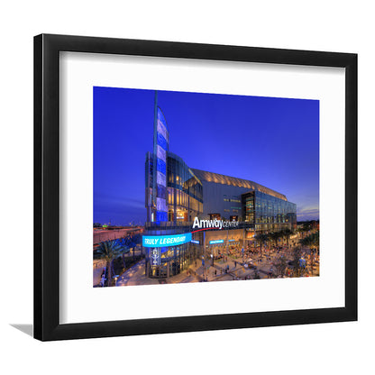 Amway Center Pic, Stadium Canvas, Sport Art, Gift for him, White Border Framed Art Print Wall Decor