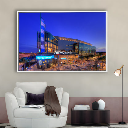 Amway Center Pic, Stadium Canvas, Sport Art, Framed Canvas Print Wall Art, Floating Frame