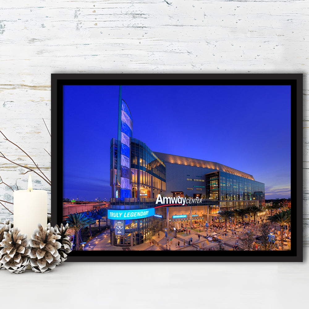 Amway Center Pic, Stadium Canvas, Sport Art, Framed Canvas Print Wall Art, Floating Frame