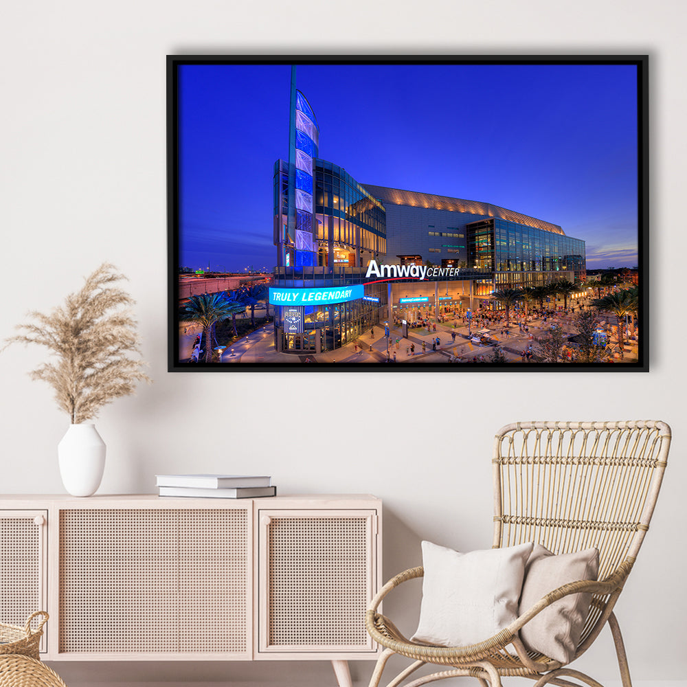 Amway Center Pic, Stadium Canvas, Sport Art, Framed Canvas Print Wall Art, Floating Frame