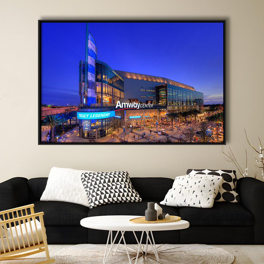 Amway Center Pic, Stadium Canvas, Sport Art, Framed Canvas Print Wall Art, Floating Frame