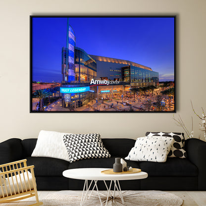 Amway Center Pic, Stadium Canvas, Sport Art, Framed Canvas Print Wall Art, Floating Frame