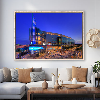 Amway Center Pic, Stadium Canvas, Sport Art, Framed Canvas Print Wall Art, Floating Frame