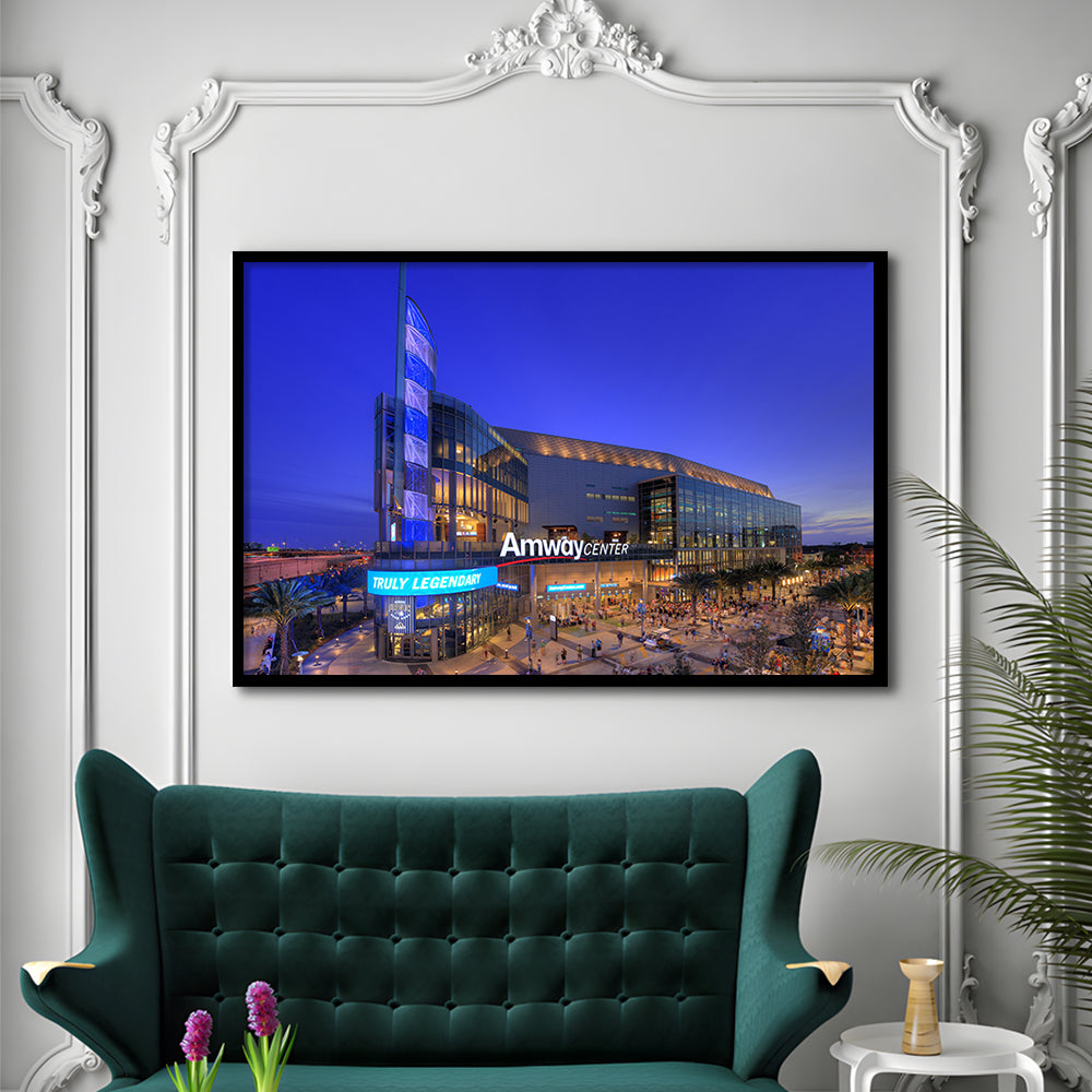 Amway Center Pic, Stadium Canvas, Sport Art, Gift for him, Framed Art Print Wall Decor, Picture Framed