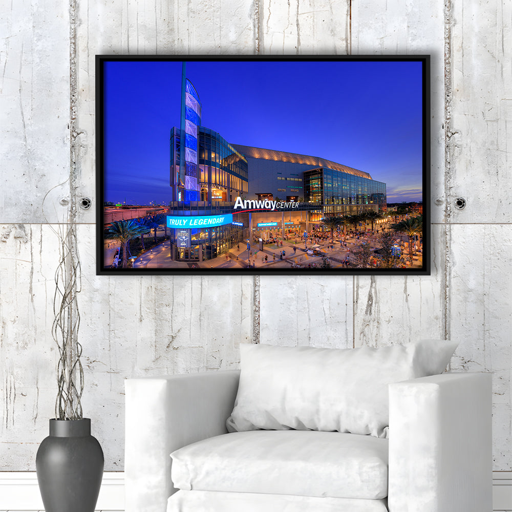Amway Center Pic, Stadium Canvas, Sport Art, Framed Canvas Print Wall Art, Floating Frame