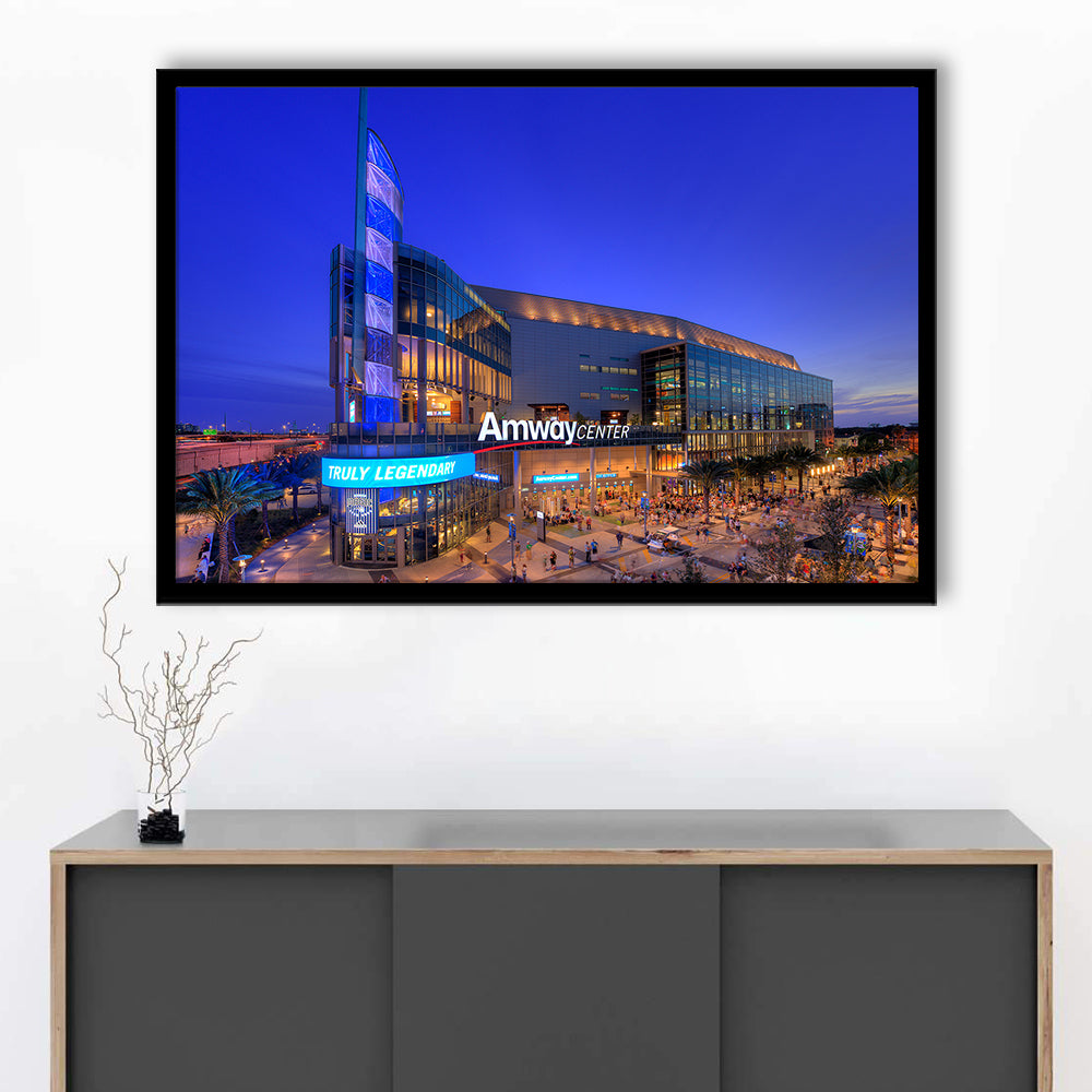 Amway Center Pic, Stadium Canvas, Sport Art, Gift for him, Framed Art Print Wall Decor, Picture Framed