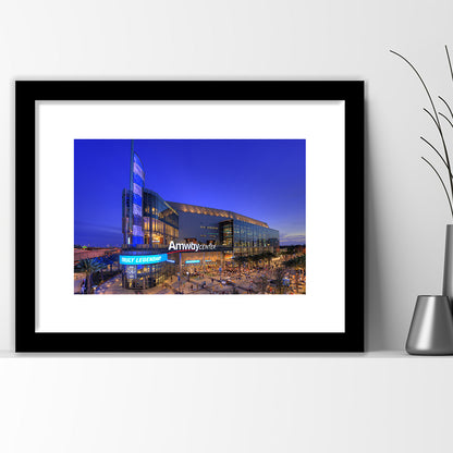Amway Center Pic, Stadium Canvas, Sport Art, Gift for him, White Border Framed Art Print Wall Decor