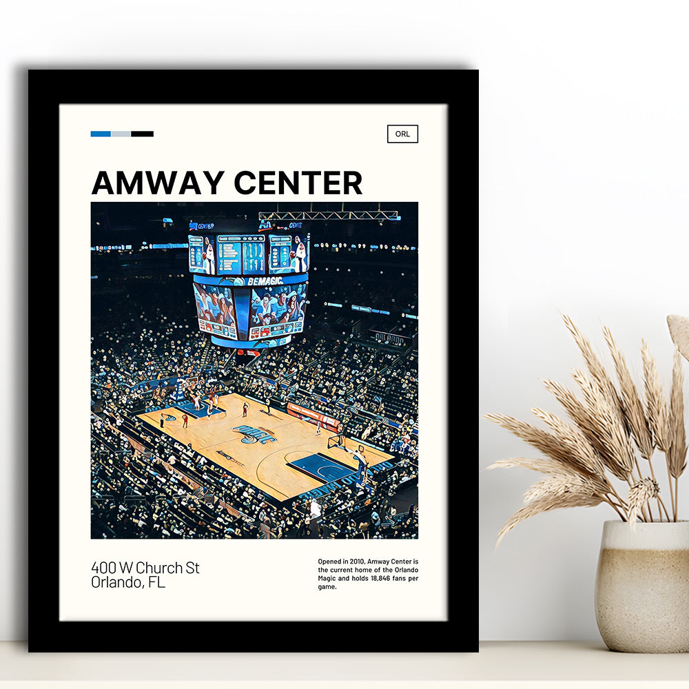 Amway Center Stadium Print, Orlando Magic Stadium Art, Gifts for him, Sport Art, Framed Art Print Wall Decor