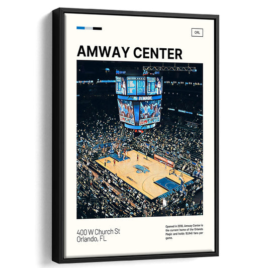 Amway Center Stadium Print, Orlando Magic Stadium Canvas Art, Man Cave Gift, Floating Framed Canvas Print Wall Art