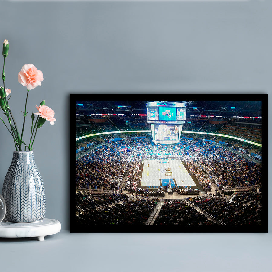 Amway Center, Stadium Canvas, Sport Art, Gift for him, Framed Art Print Wall Decor, Picture Framed