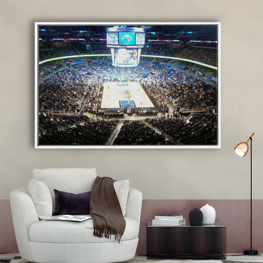 Amway Center, Stadium Canvas, Sport Art, Framed Canvas Print Wall Art, Floating Frame