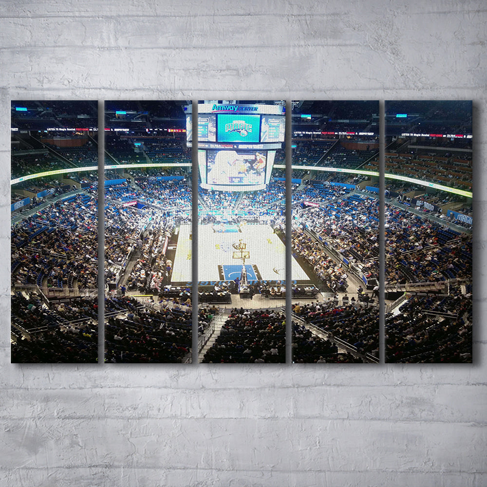 Amway Center, Stadium Canvas, Sport Art, 5 Panel B, Extra Large Canvas, Canvas Print Wall Art
