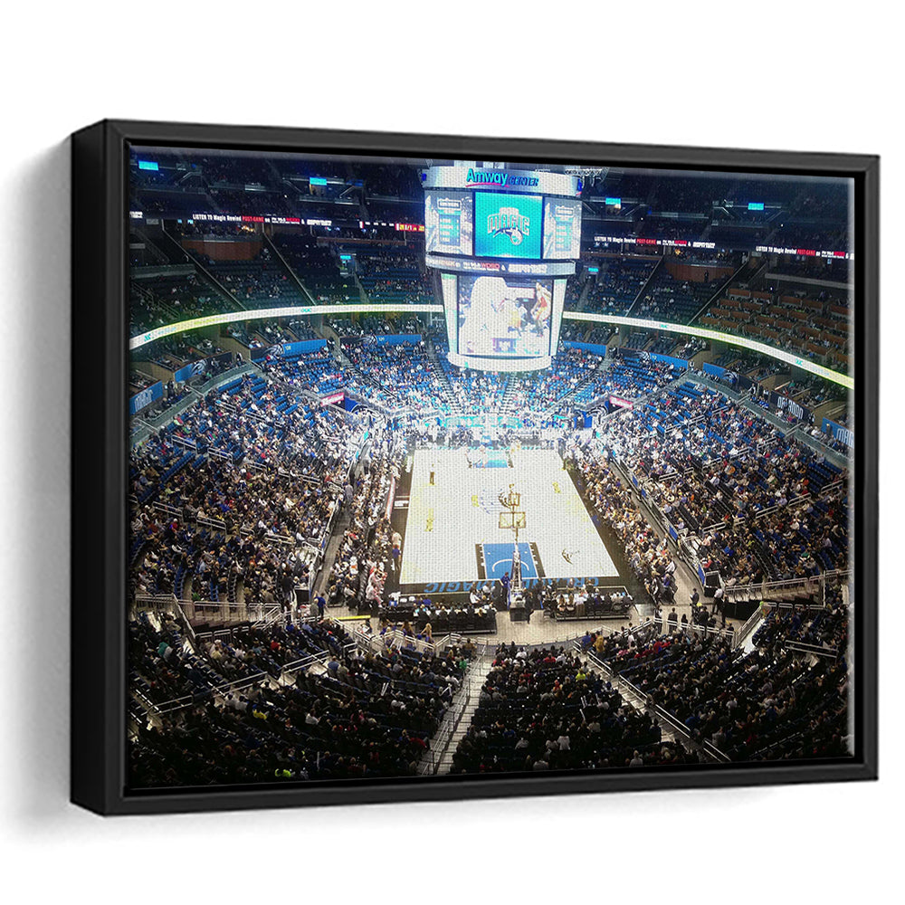 Amway Center, Stadium Canvas, Sport Art, Framed Canvas Print Wall Art, Floating Frame